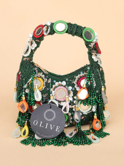 Classic Bottle Green Suede Handbag – Timeless Elegance