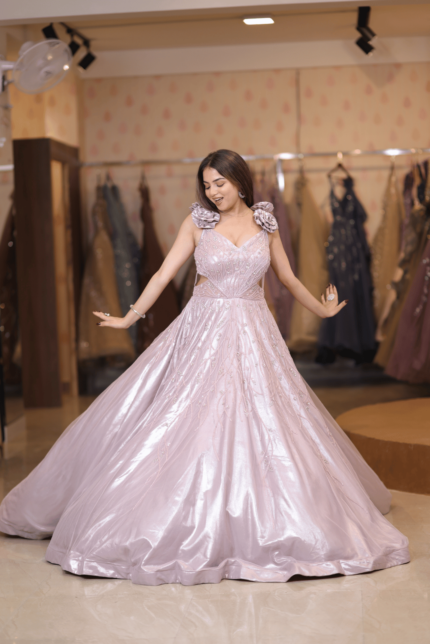 Baby Pink Long Tail Ball Gown