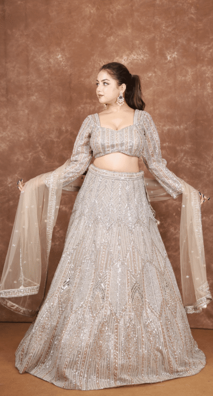 Golden Embroidery Work Lehenga