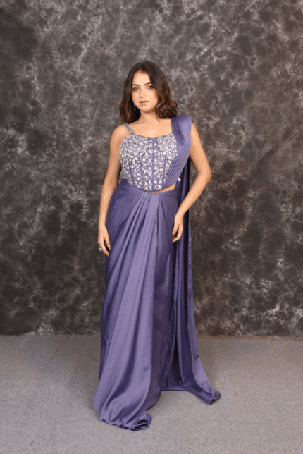 Lavender Corset Drape Dress