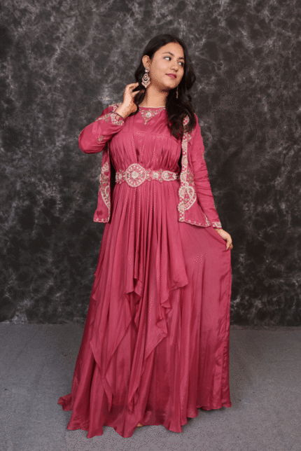 Cowl Style Gown with Jacket