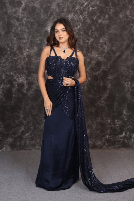 Designer Navy Blue Co-ord Set Dress