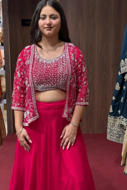 Crop Top Jacket & Skirt Dress