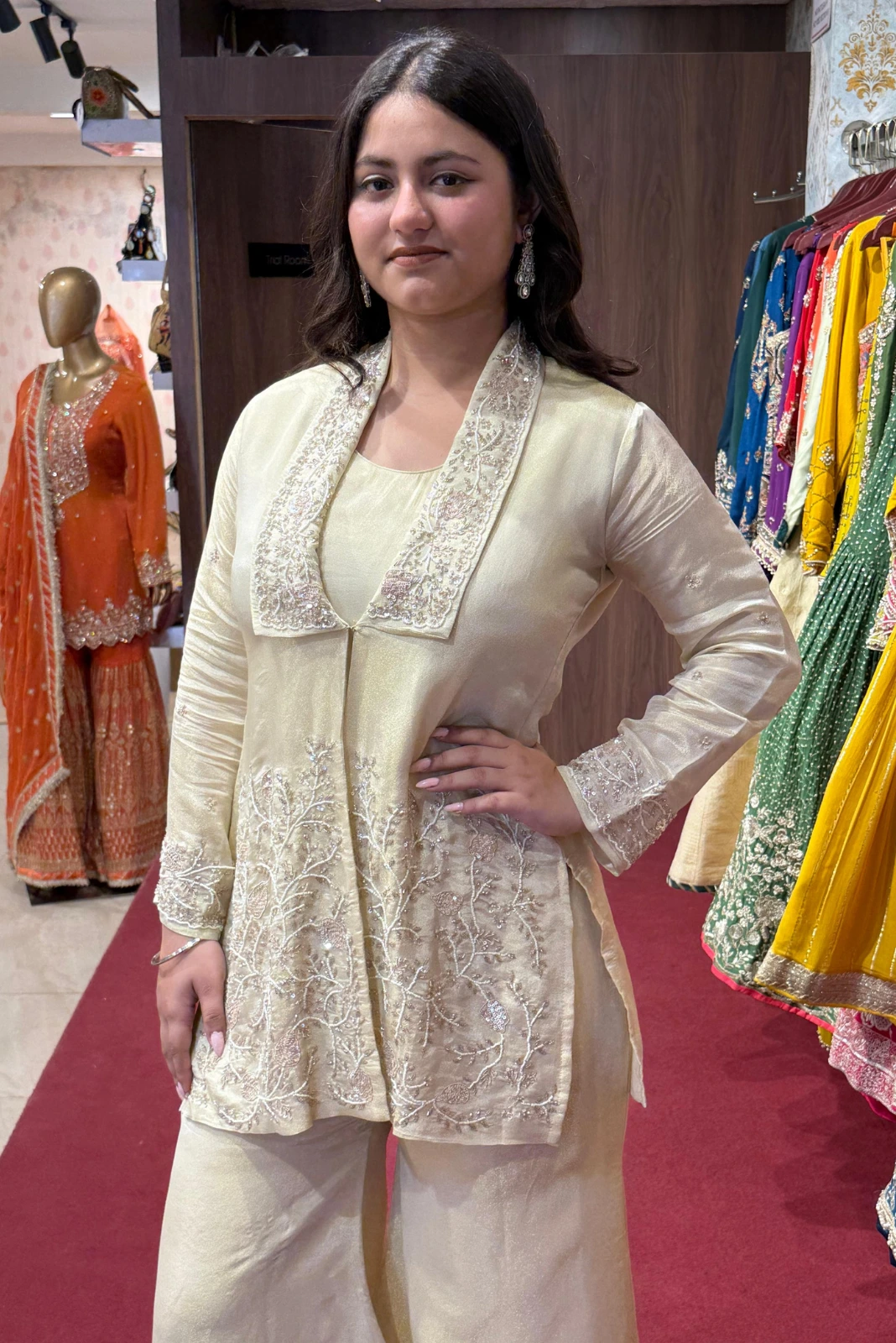 Top with plazo Jacket front kat Dress (2)