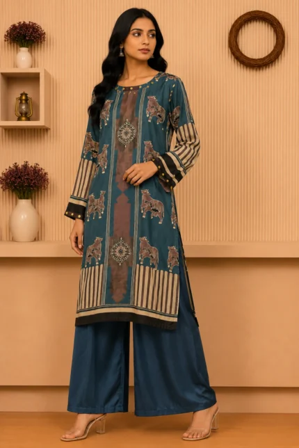 Blue Kurti with Palazzo