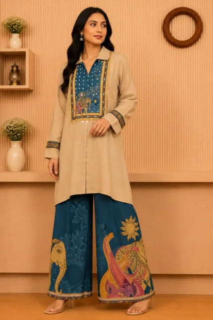 Elegant Cream Ethnic Ensemble