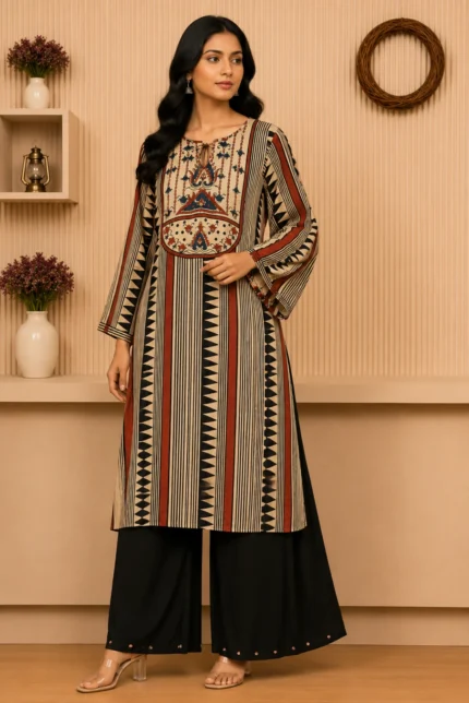 Multi Colour Kurti with Palazzo
