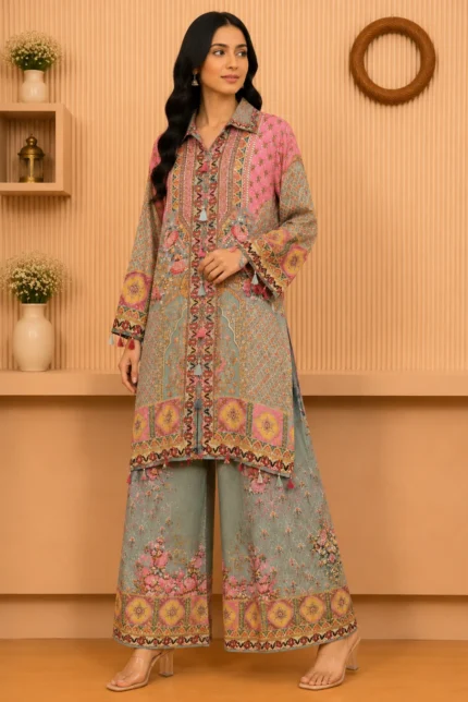 Multi Colour Kurti with Palazzo