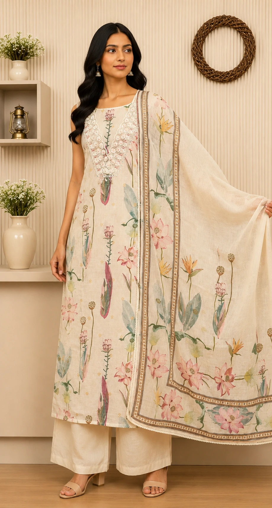 Vibrant Multi-Colour Kota Doria Suit Set