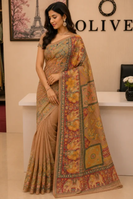 Pink Italian Silk Weaving Saree